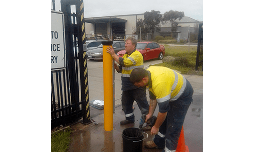 Permanent bollard installation by Shug