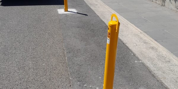 removable bollard installation in Brooklyn