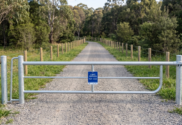Heavy duty access gate Melbourne Water specification installation
