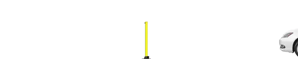 Animation: a Bulldog collapsible bollard folds flat so a car can drive over, then is raised again